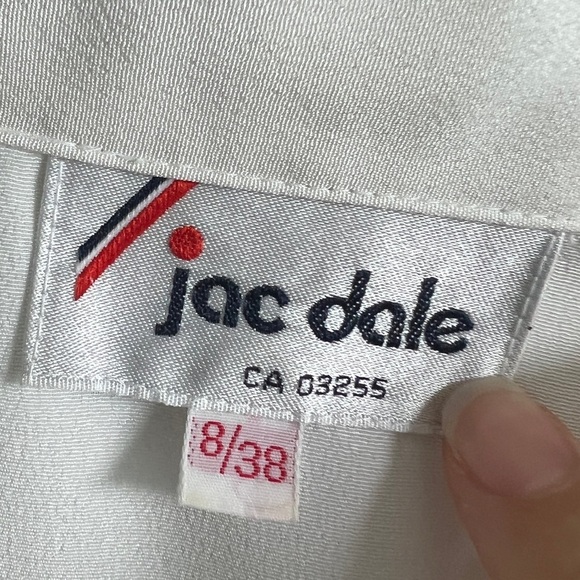 Vintage 90s Jac Dale White Blouse Wrap Detail Long Sleeve Boho Minimalist Work - Picture 3 of 4